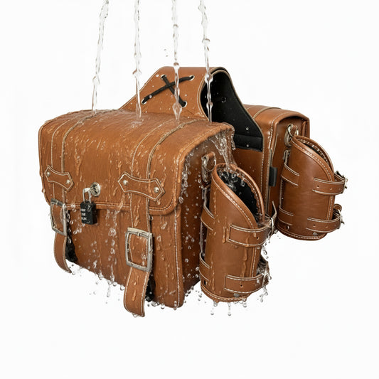 RoadSafe Motorcycle Brown Saddlebags - Left and Right Pair