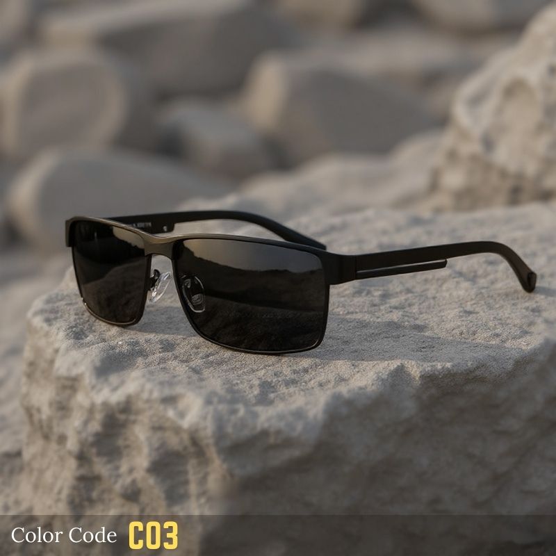 Rectangle Vintage Polarized Sunglasses