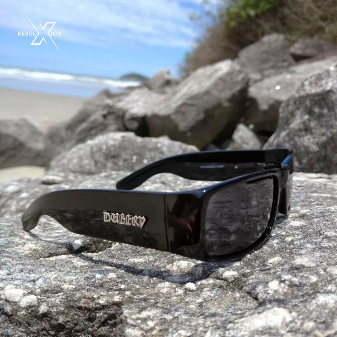 Rechteckige polarisierte Outlaws-Sonnenbrille – Rebel Rock Style