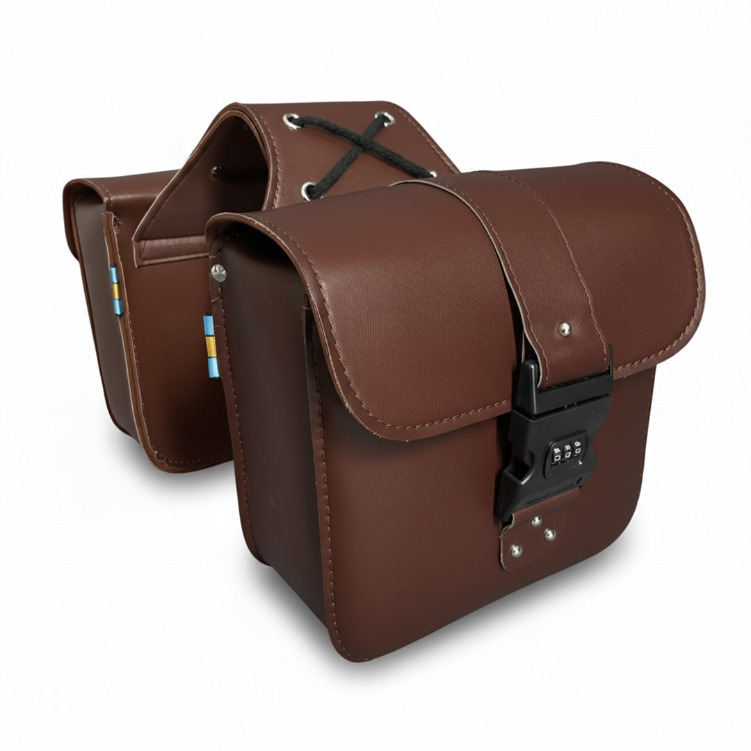 Vintage SecureLock Leather Saddlebags – Left & Right Pair