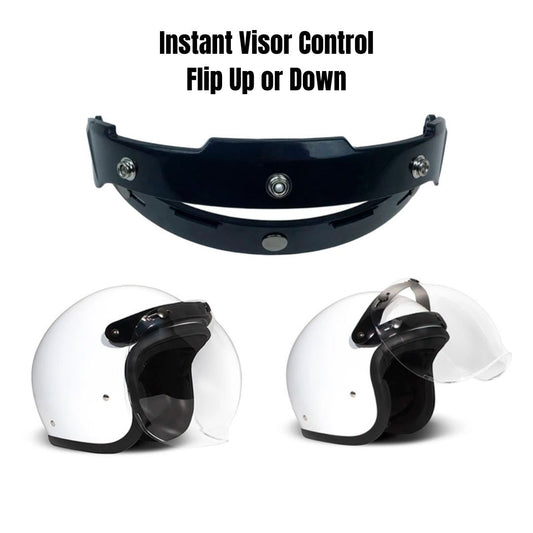 Classic Bubble Visor – Flip Up/Down Vintage Motorcycle Shield