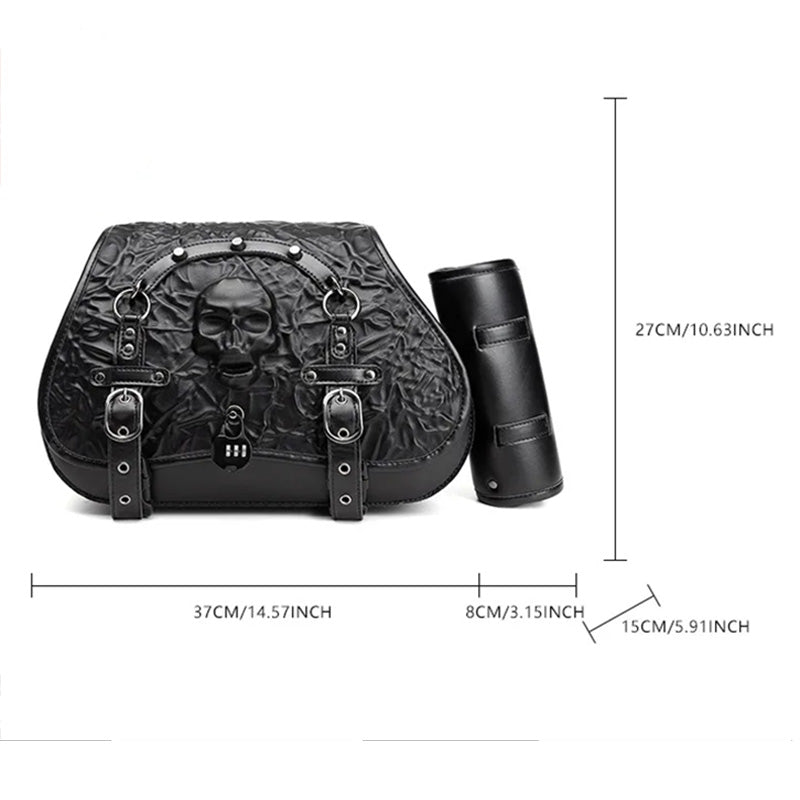Skull Motorcycle Saddle Bags – Universal Tool Bag