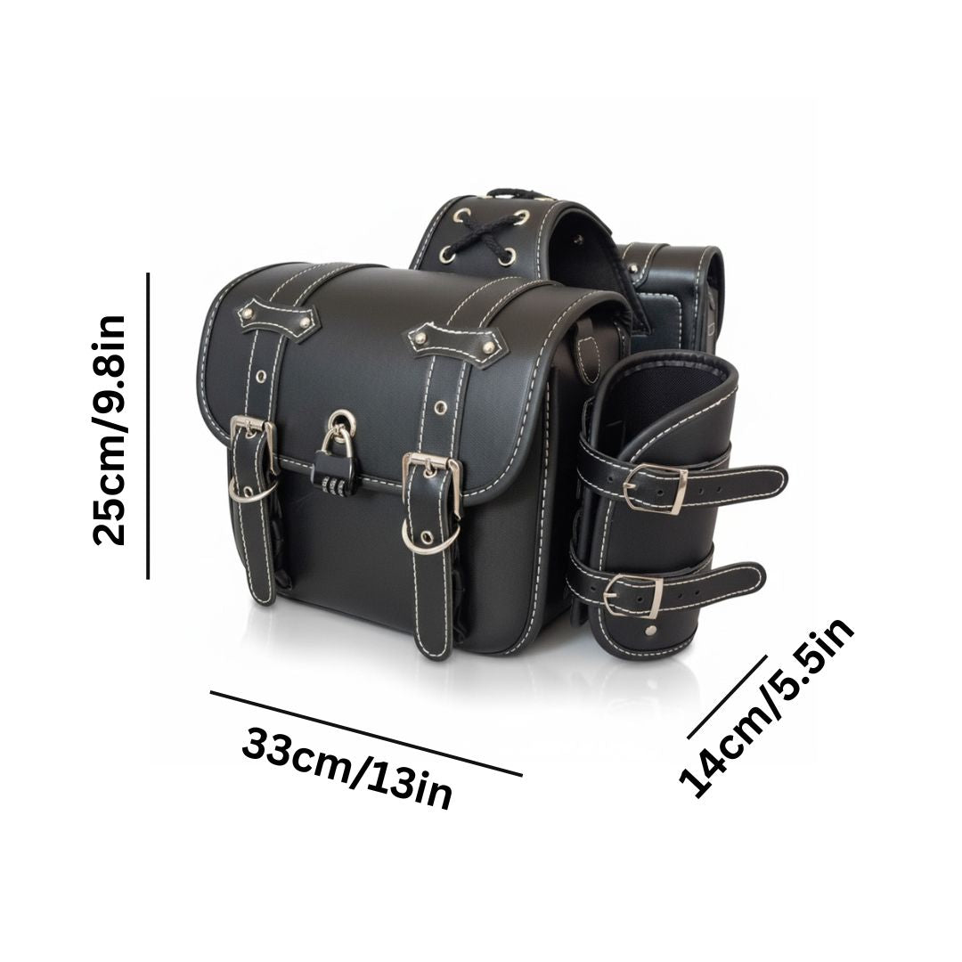 RoadSafe Motorcycle Vintage Saddlebags - Left and Right Pair