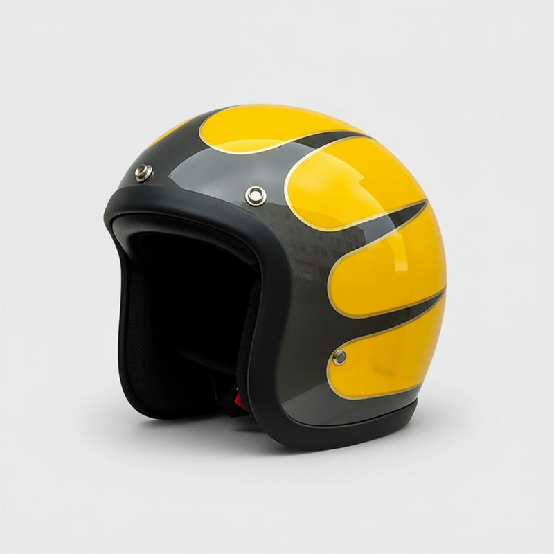 Caro Low Profile Vintage Motorcycle Helmet - DOT Approved