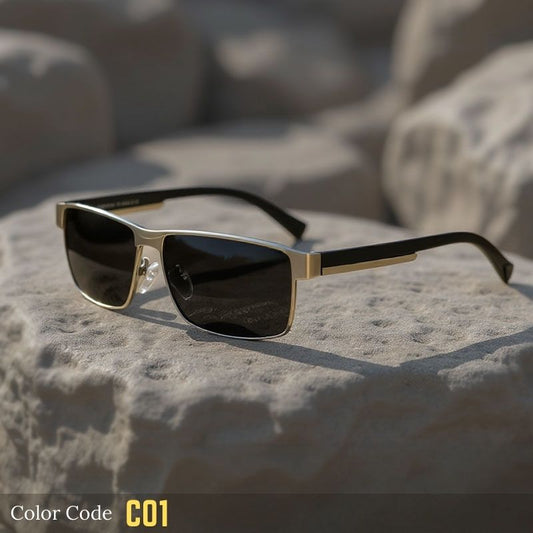 Rectangle Vintage Polarized Sunglasses