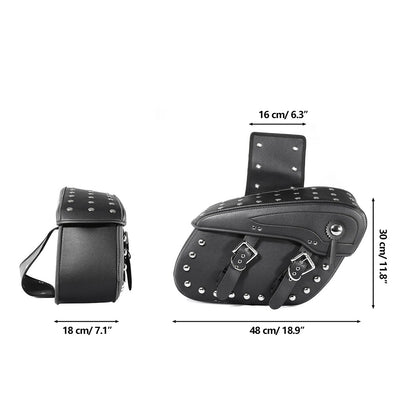 Rivet-Style 50L Motorcycle Saddlebags – Left and Right Pair
