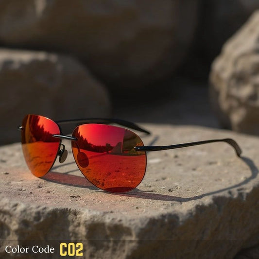 Rimless Oval Polarized Sunglasses