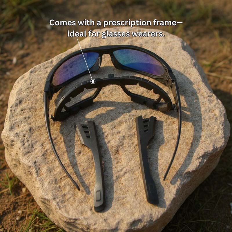 X6 Prescription Frame - Polarized Sunglasses Set | Includes 4 Lens Colors