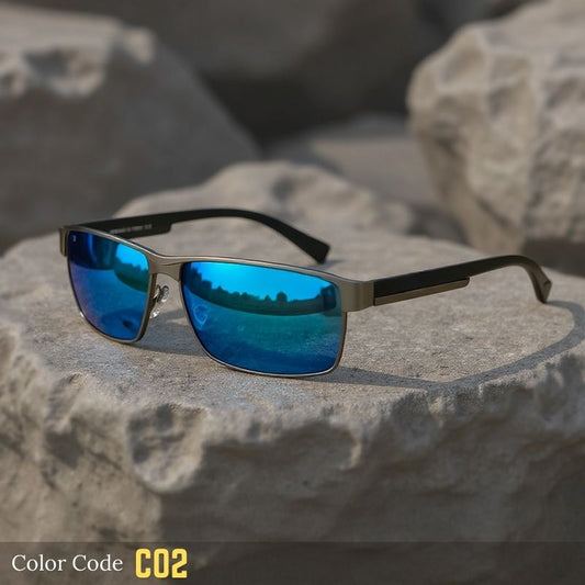 Rectangle Vintage Polarized Sunglasses