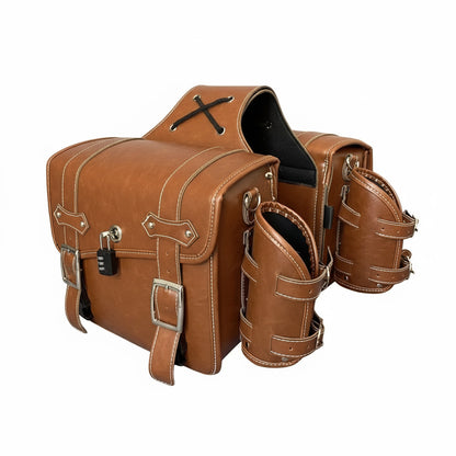 RoadSafe Motorcycle Brown Saddlebags - Left and Right Pair