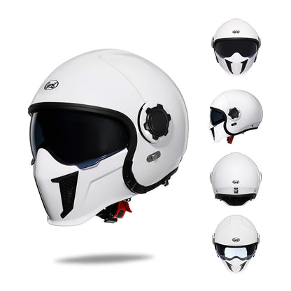 Double Lens Vintage Modular Helmet - DOT and ECE Approved