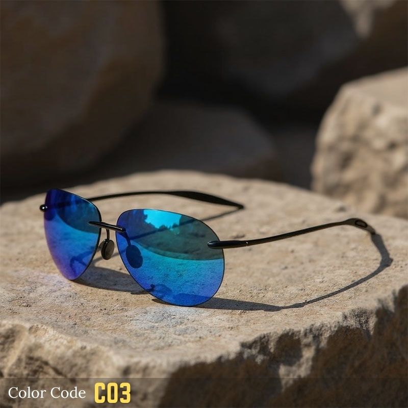 Rimless Oval Polarized Sunglasses