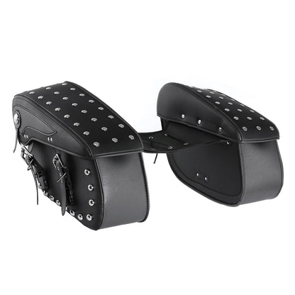 Rivet-Style 50L Motorcycle Saddlebags – Left and Right Pair