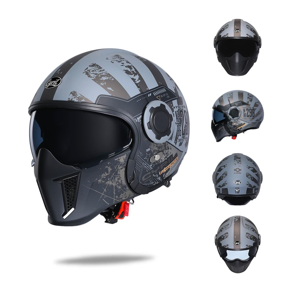 Double Lens Vintage Modular Helmet - DOT and ECE Approved – RebelXion
