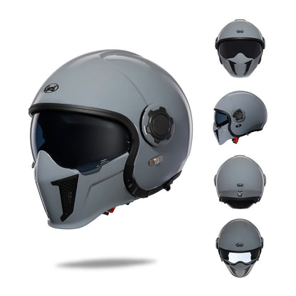 Double Lens Vintage Modular Helmet - DOT and ECE Approved
