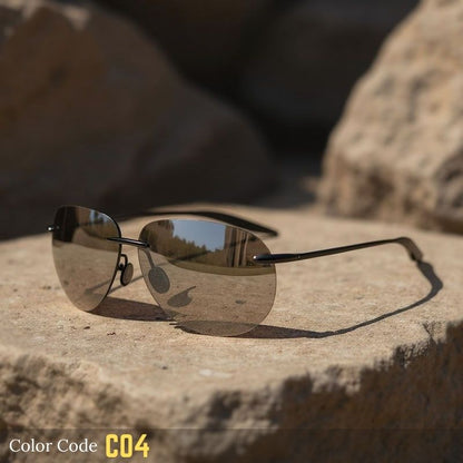Rimless Oval Polarized Sunglasses