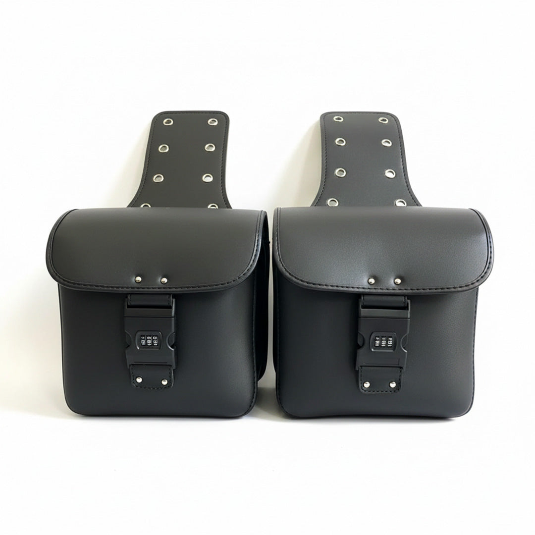 Vintage SecureLock Leather Saddlebags – Left & Right Pair