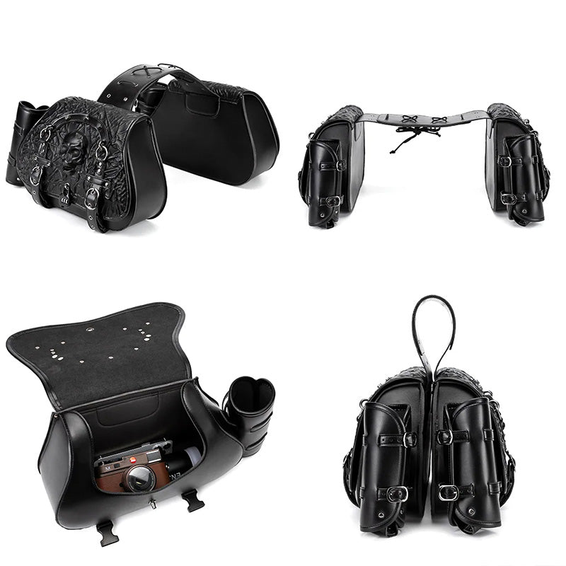 Skull Motorcycle Saddle Bags – Universal Tool Bag