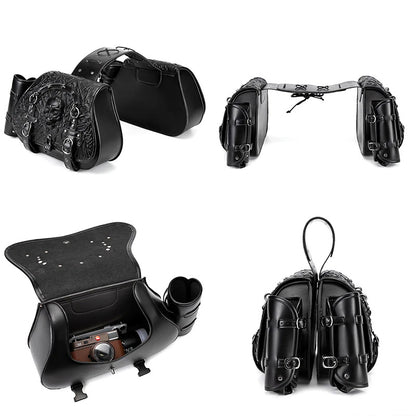 Skull Motorcycle Saddle Bags – Universal Tool Bag