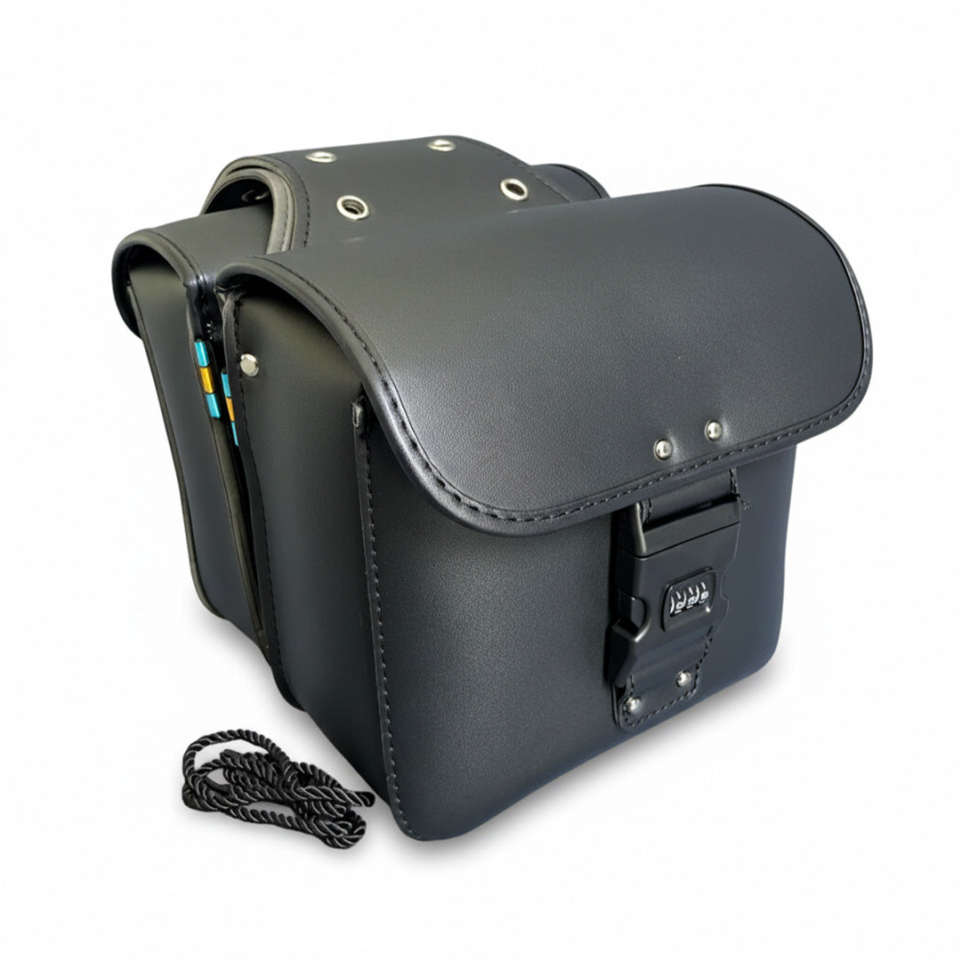 Vintage SecureLock Leather Saddlebags – Left & Right Pair