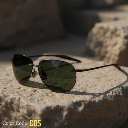 Rimless Oval Polarized Sunglasses
