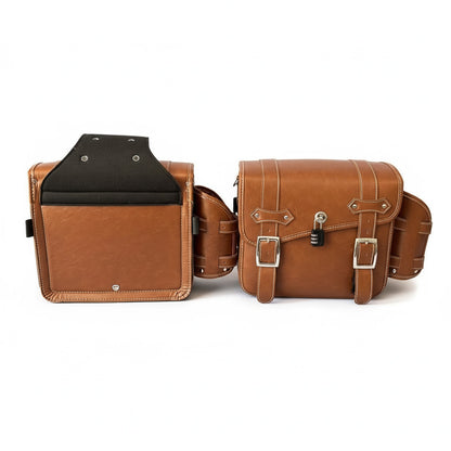 RoadSafe Motorcycle Brown Saddlebags - Left and Right Pair