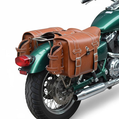 RoadSafe Motorcycle Brown Saddlebags - Left and Right Pair