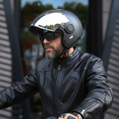 Double Lens Vintage Modular Helmet - DOT and ECE Approved