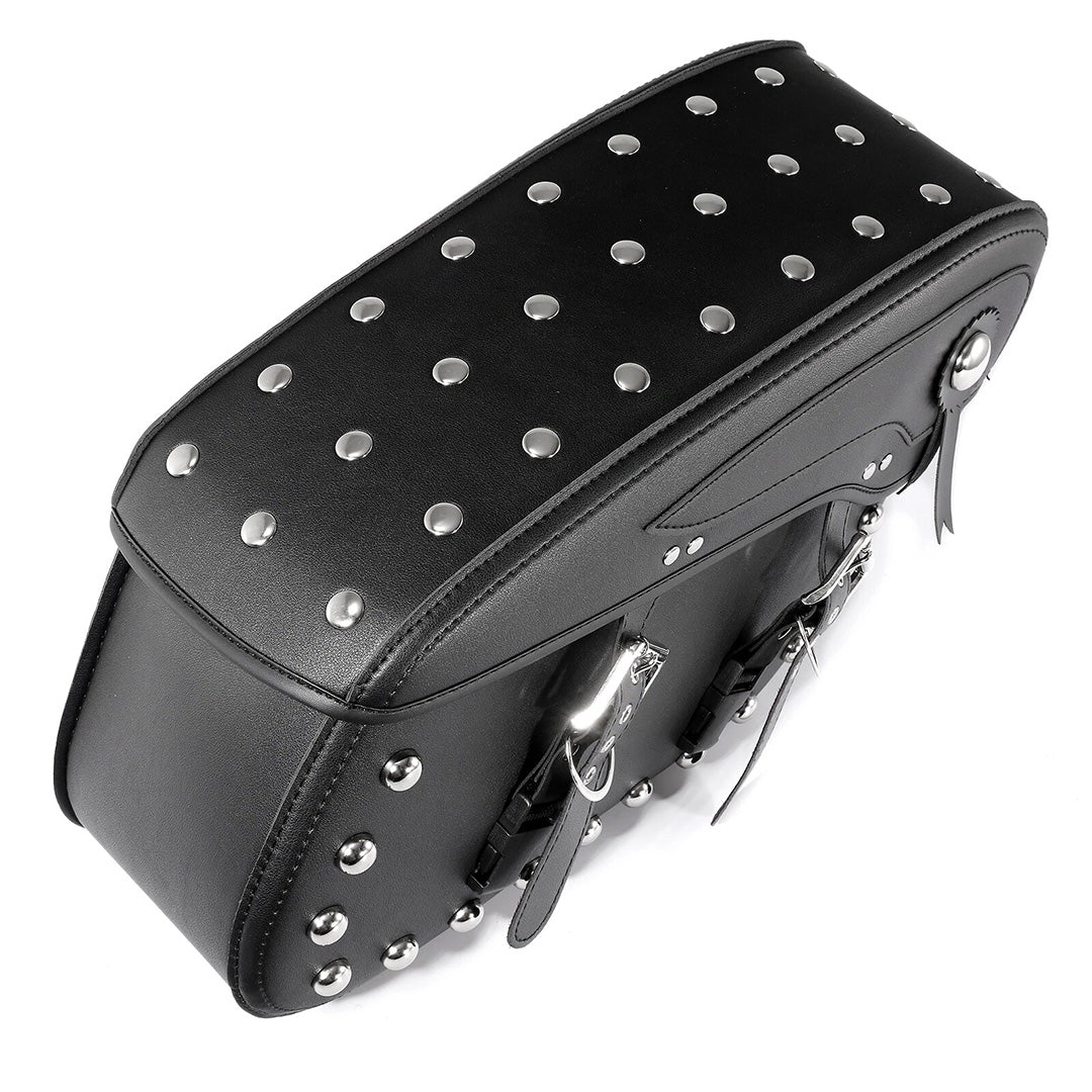 Rivet-Style 50L Motorcycle Saddlebags – Left and Right Pair
