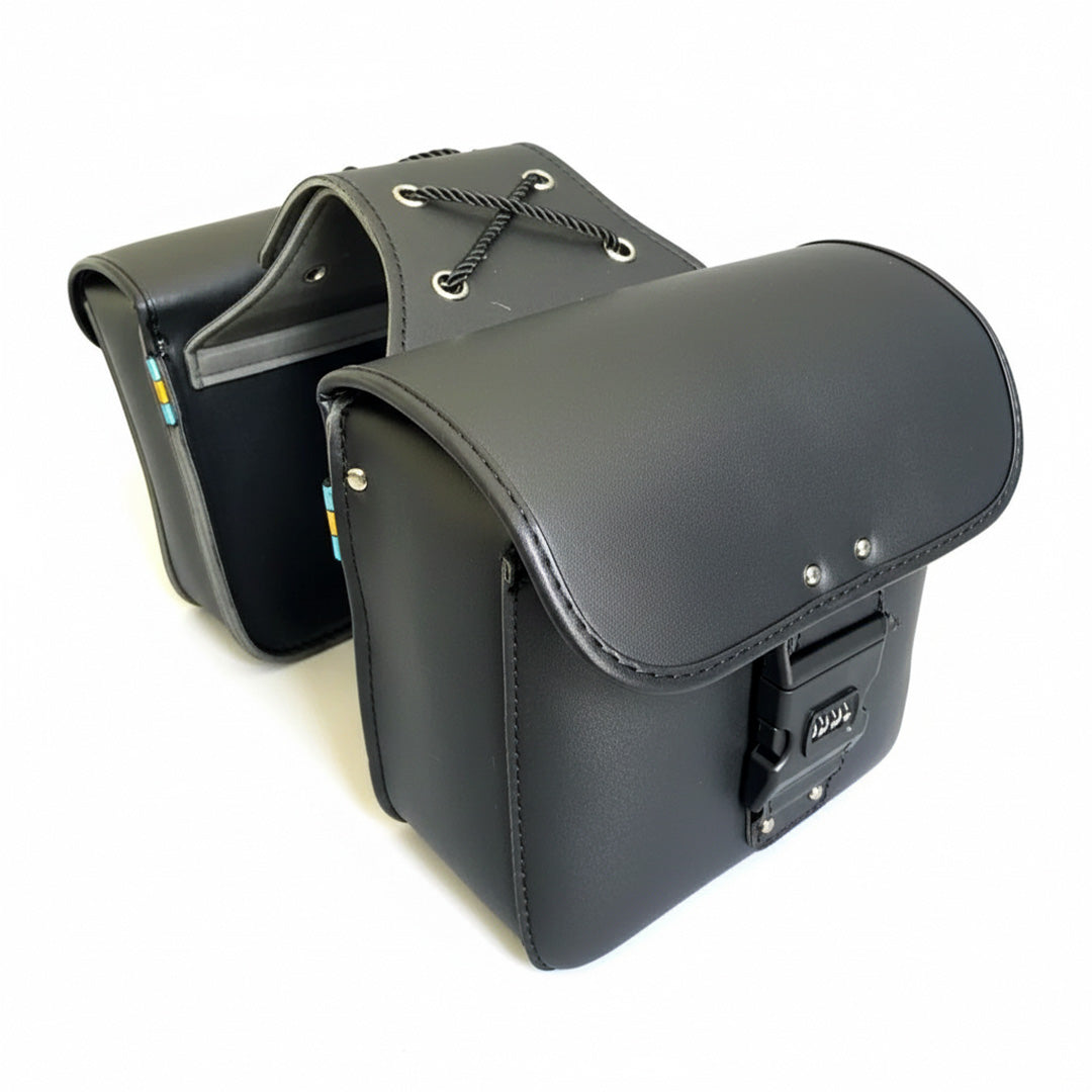 Vintage SecureLock Leather Saddlebags – Left & Right Pair