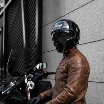 Double Lens Vintage Modular Helmet - DOT and ECE Approved