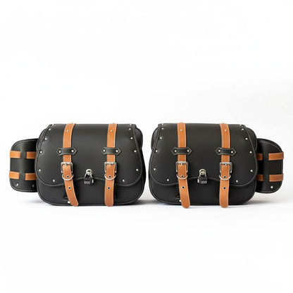 Black and Brown Universal Saddlebags – Left & Right Pair