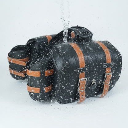 Black and Brown Universal Saddlebags – Left & Right Pair