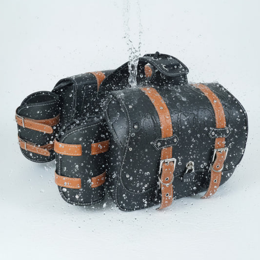 Black and Brown Universal Saddlebags – Left & Right Pair