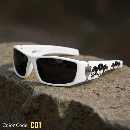 Wraparound Skull Style Polarized Sunglasses