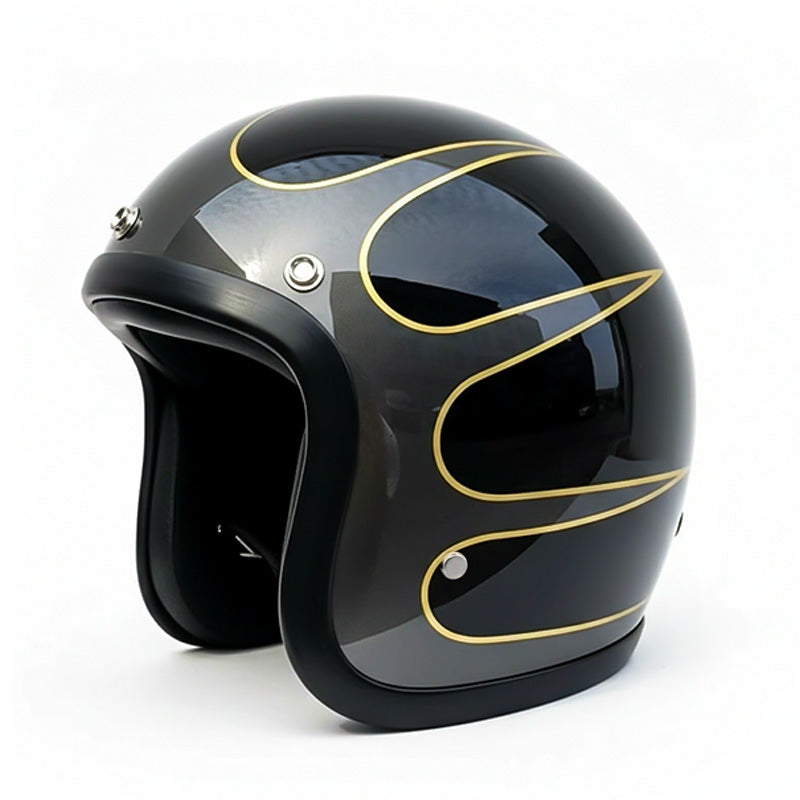 Low Profile Vintage Motorcycle Helmet - DOT Approved