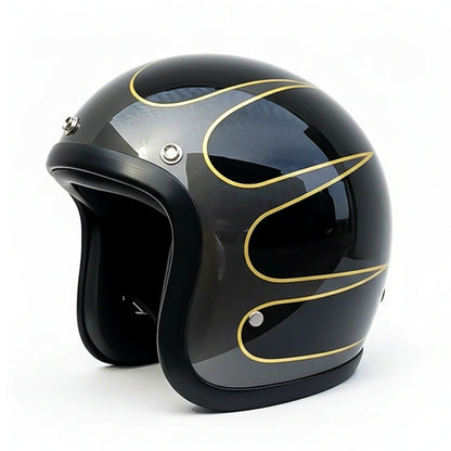 Low Profile Vintage Motorcycle Helmet - DOT Approved