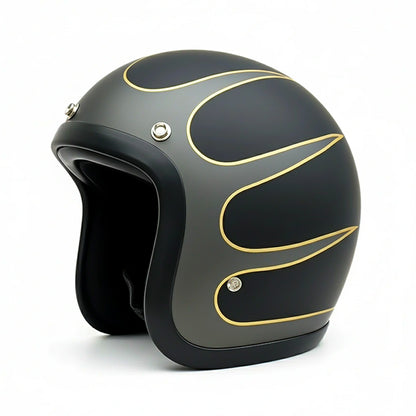 Low Profile Vintage Motorcycle Helmet - DOT Approved