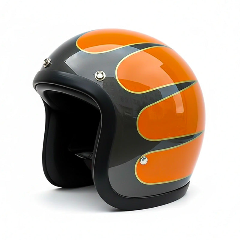Low Profile Vintage Motorcycle Helmet - DOT Approved
