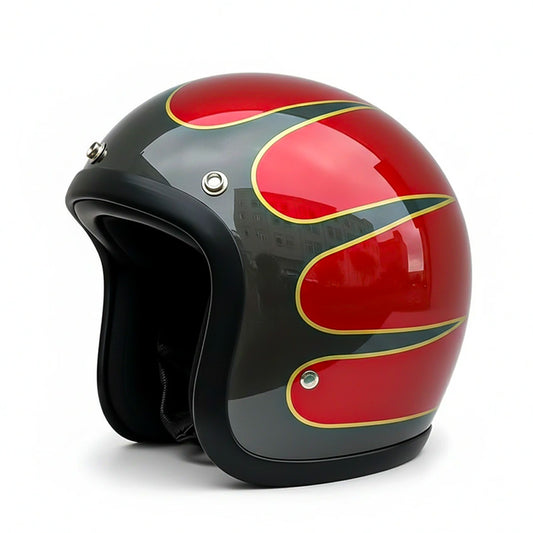 Low Profile Vintage Motorcycle Helmet - DOT Approved