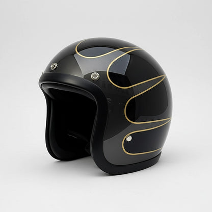 Low Profile Vintage Motorcycle Helmet - DOT Approved
