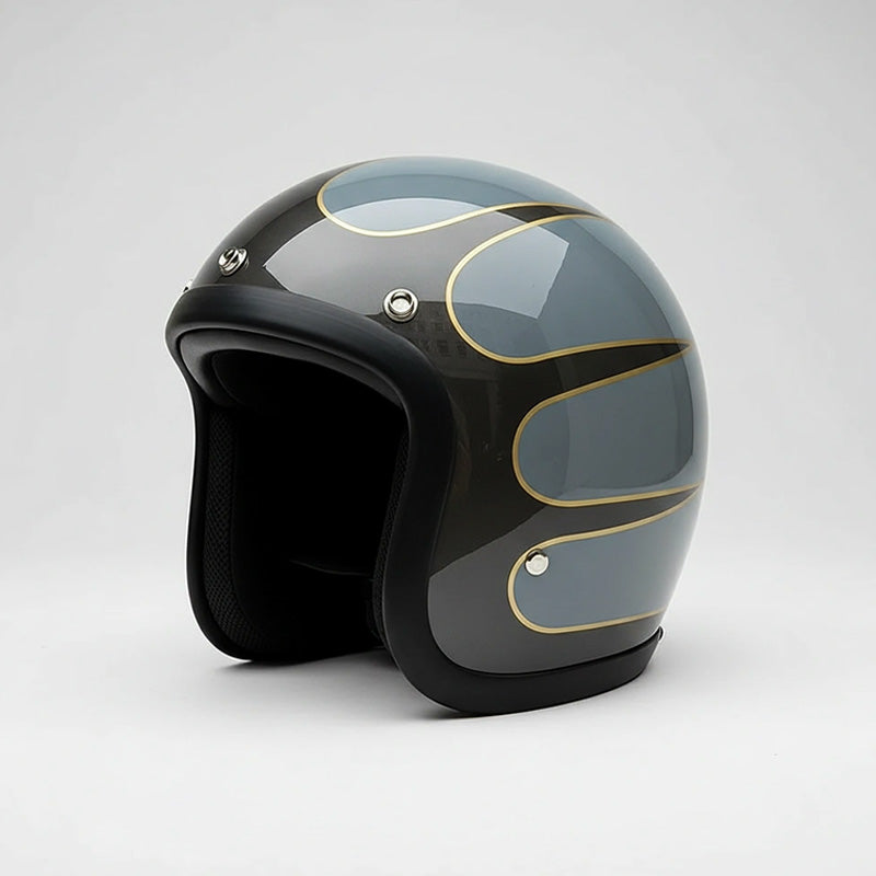 Low Profile Vintage Motorcycle Helmet - DOT Approved