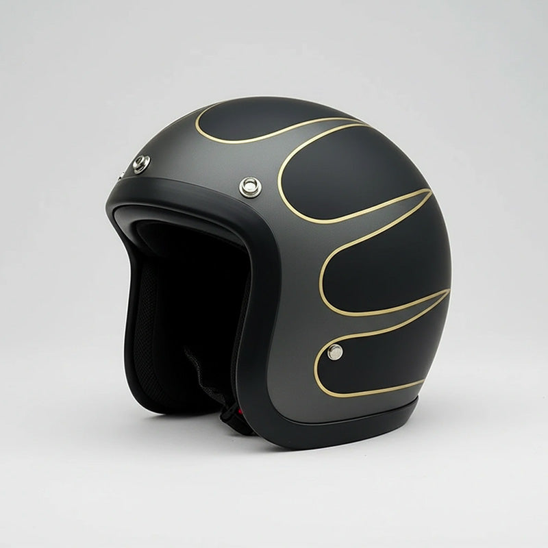 Low Profile Vintage Motorcycle Helmet - DOT Approved