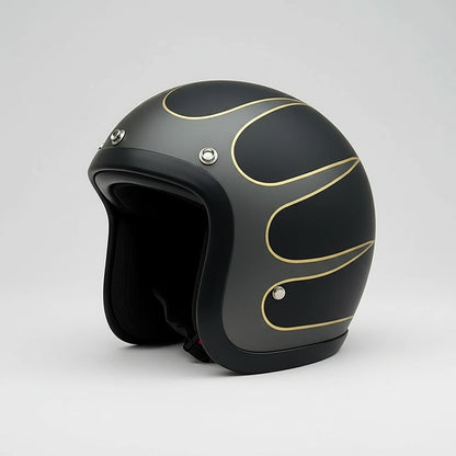 Low Profile Vintage Motorcycle Helmet - DOT Approved