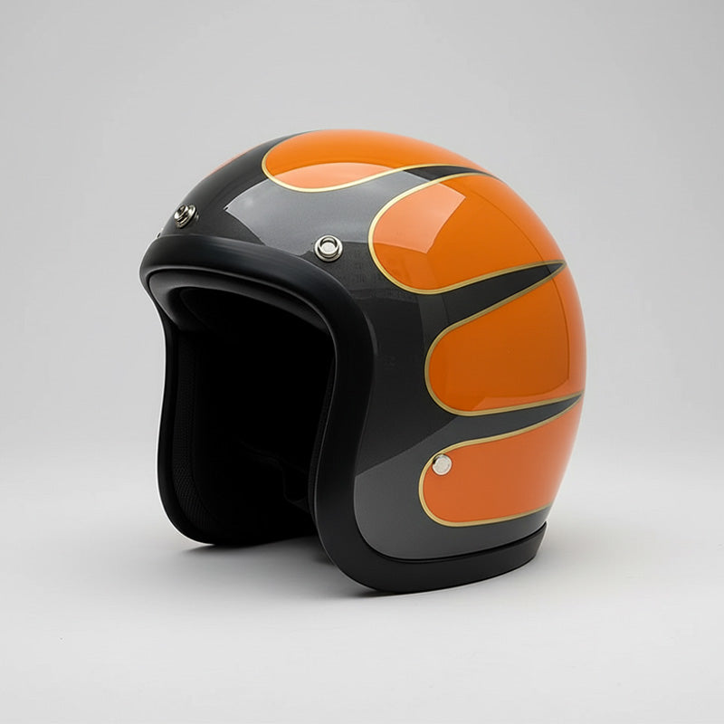 Low Profile Vintage Motorcycle Helmet - DOT Approved