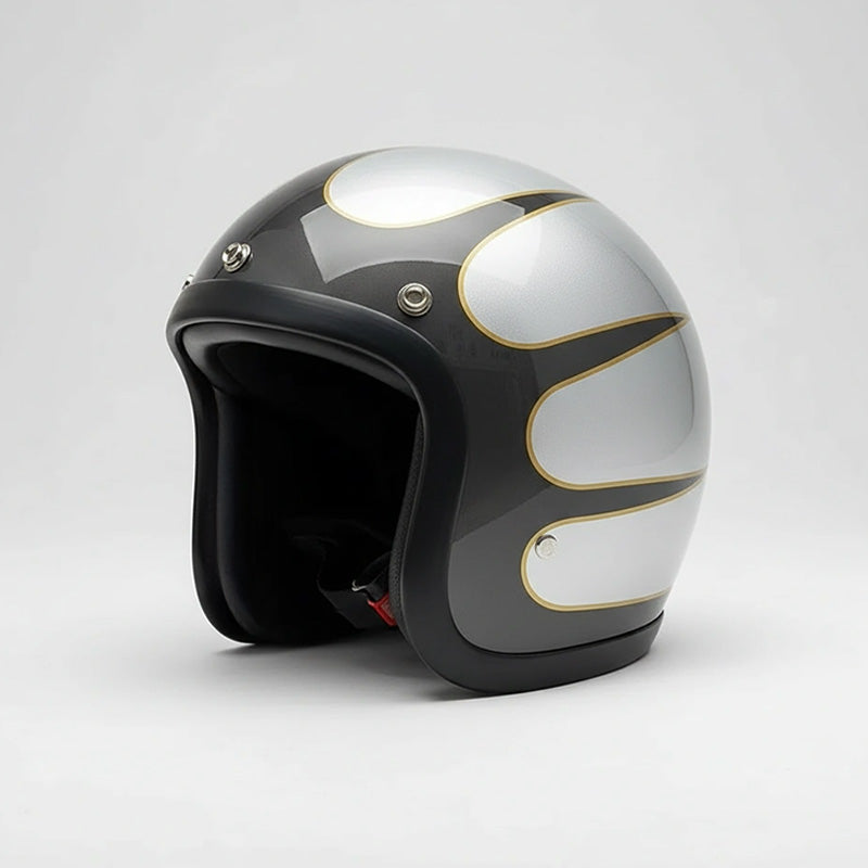 Low Profile Vintage Motorcycle Helmet - DOT Approved