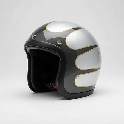 Low Profile Vintage Motorcycle Helmet - DOT Approved