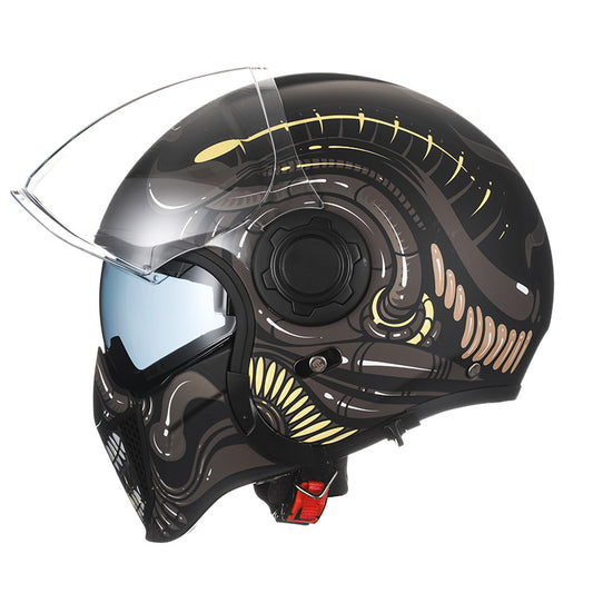 Double Lens Vintage Modular Helmet - DOT and ECE Approved