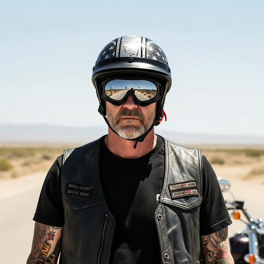 Low Profile Liberty Ride Motorcycle Helmet – DOT Certified