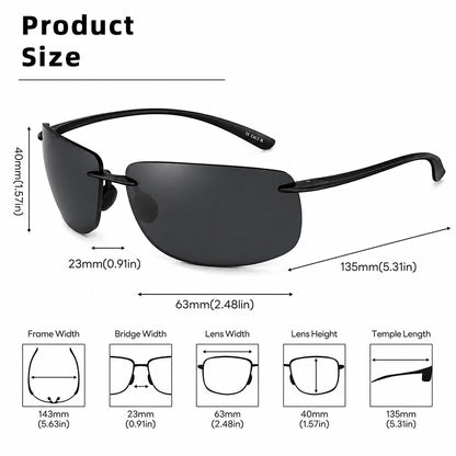 AeroFlex Rimless Polarized Sport Sunglasses